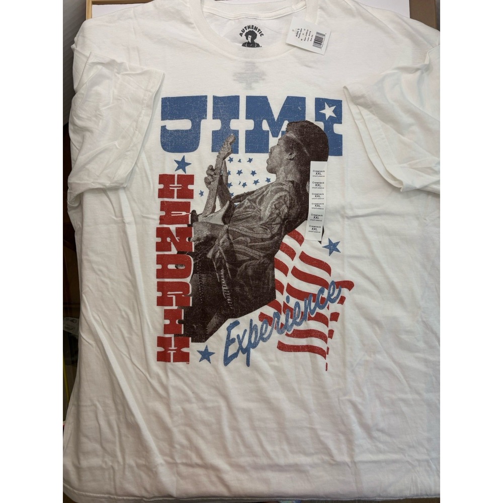Authentic Hendrix Jimi Hendrix Experience White Graphic T-Shirt XXL 2JHM133
